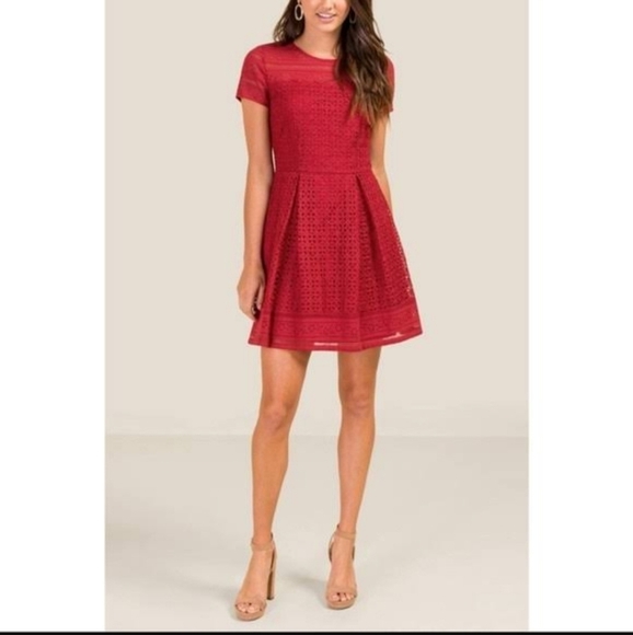 Francesca’s “Lilly” A-Line Lace Above the kneew Dress - Picture 5 of 17